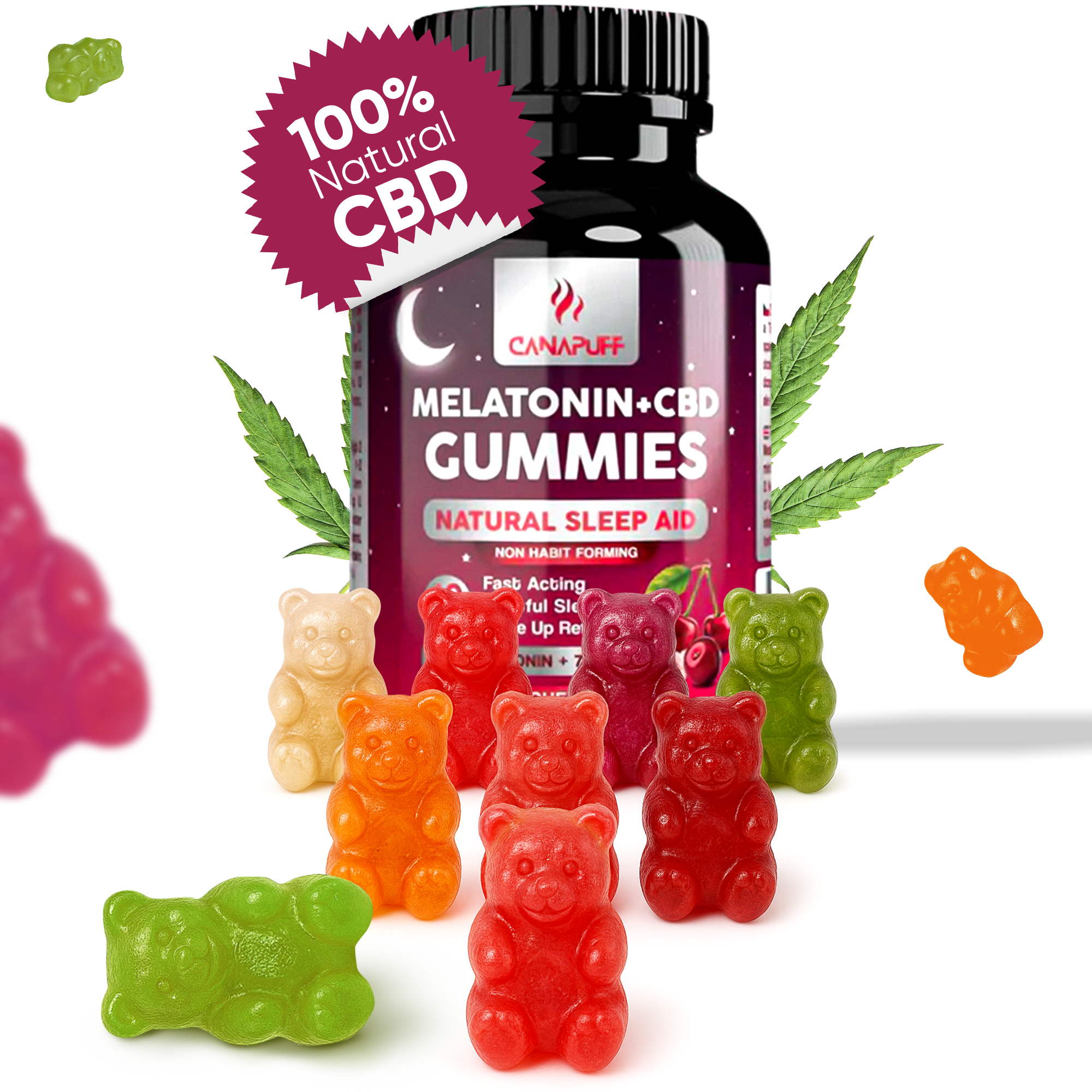 Melatonin+CBD Gumicukorkák - Cherry-Canapuff
