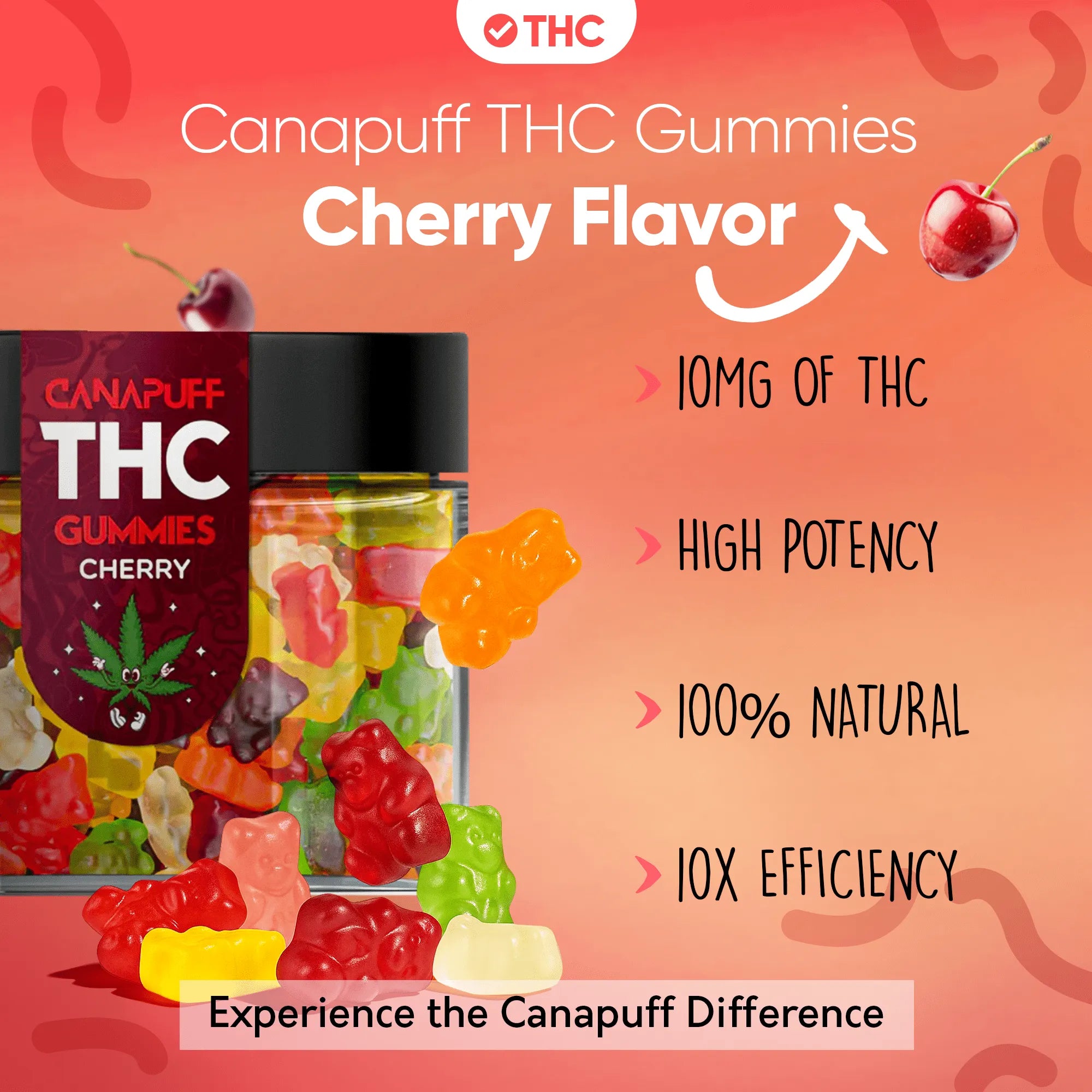 THC gumicukorkák Cherry-Canapuff