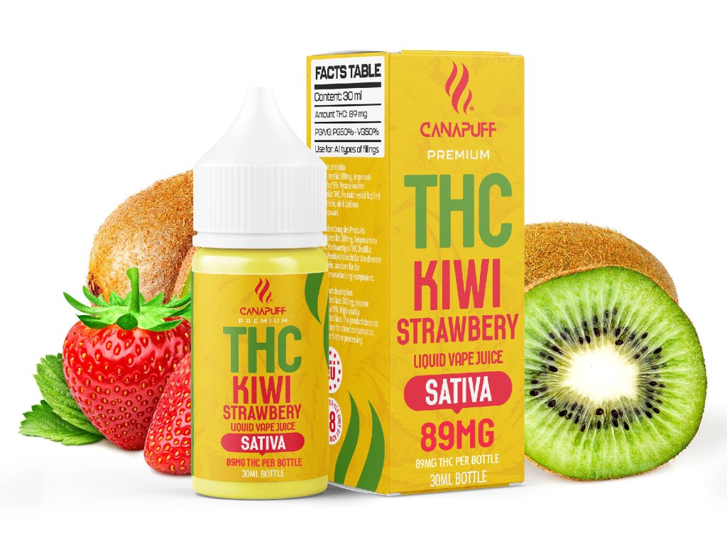 THC Liquid Kivi Strawberry 89 mg 30 ml-Canapuff