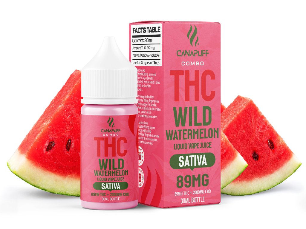 THC Liquid 89mg 2000mg CBD Wild Watermelon 30ml-Canapuff