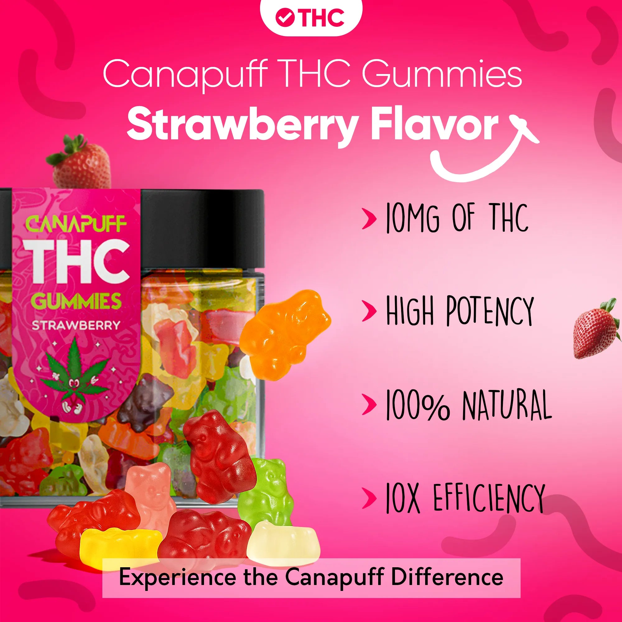 THC gumicukorkák Eper-Canapuff
