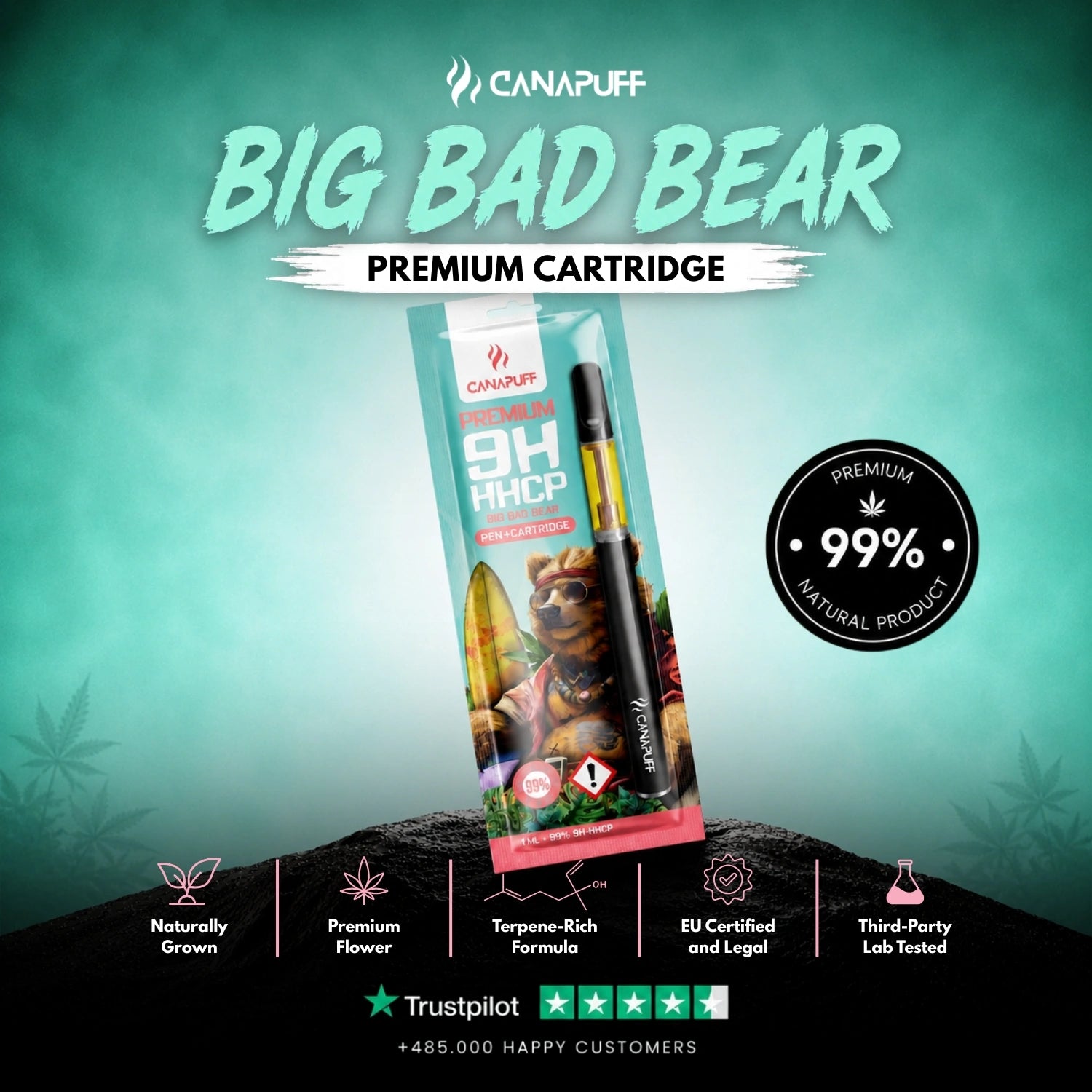 9h-HHCP Pen+Patrón Big Bad Bear 99%