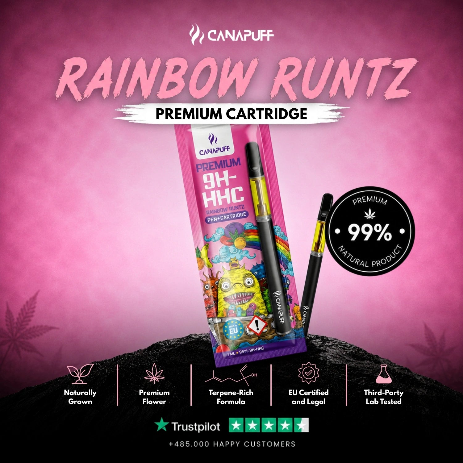 9H-HHC Pen+Patrón Rainbow Runtz 95%