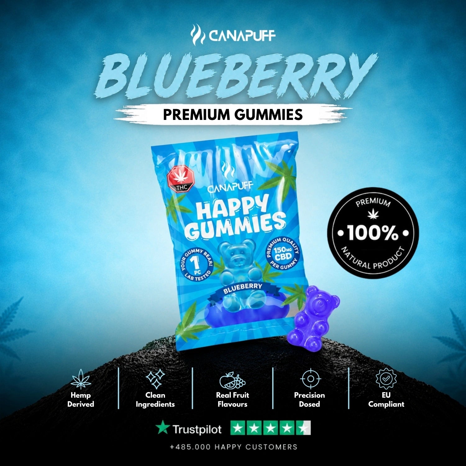 CBD Gumicukorkák Áfonya