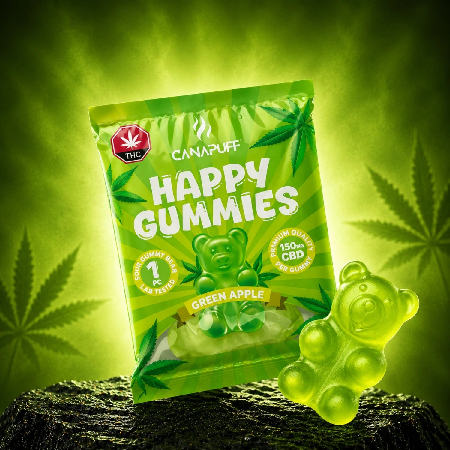 CBD Gumicukorkák Zöld alma