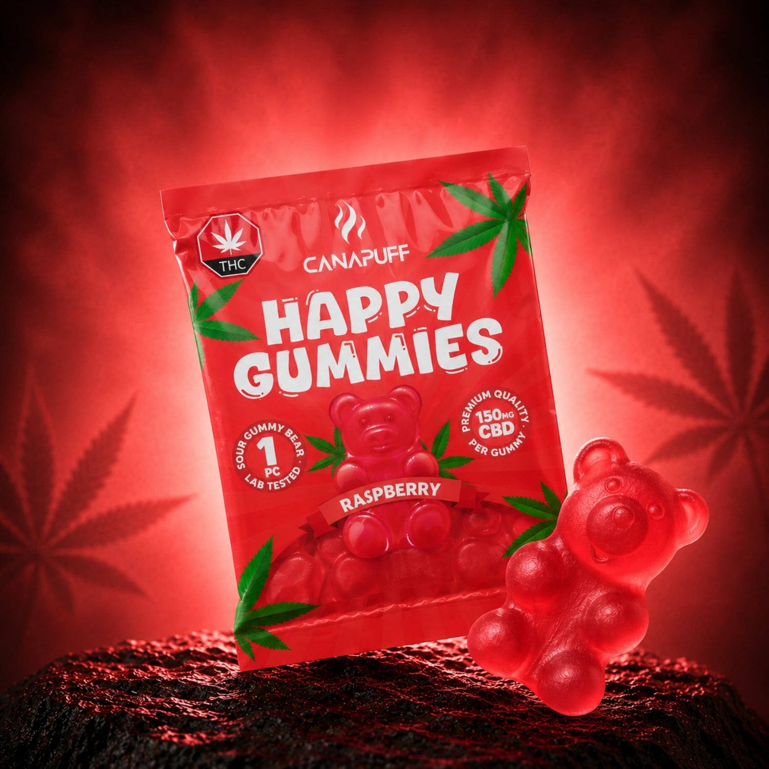 CBD Gumicukorkák Málna