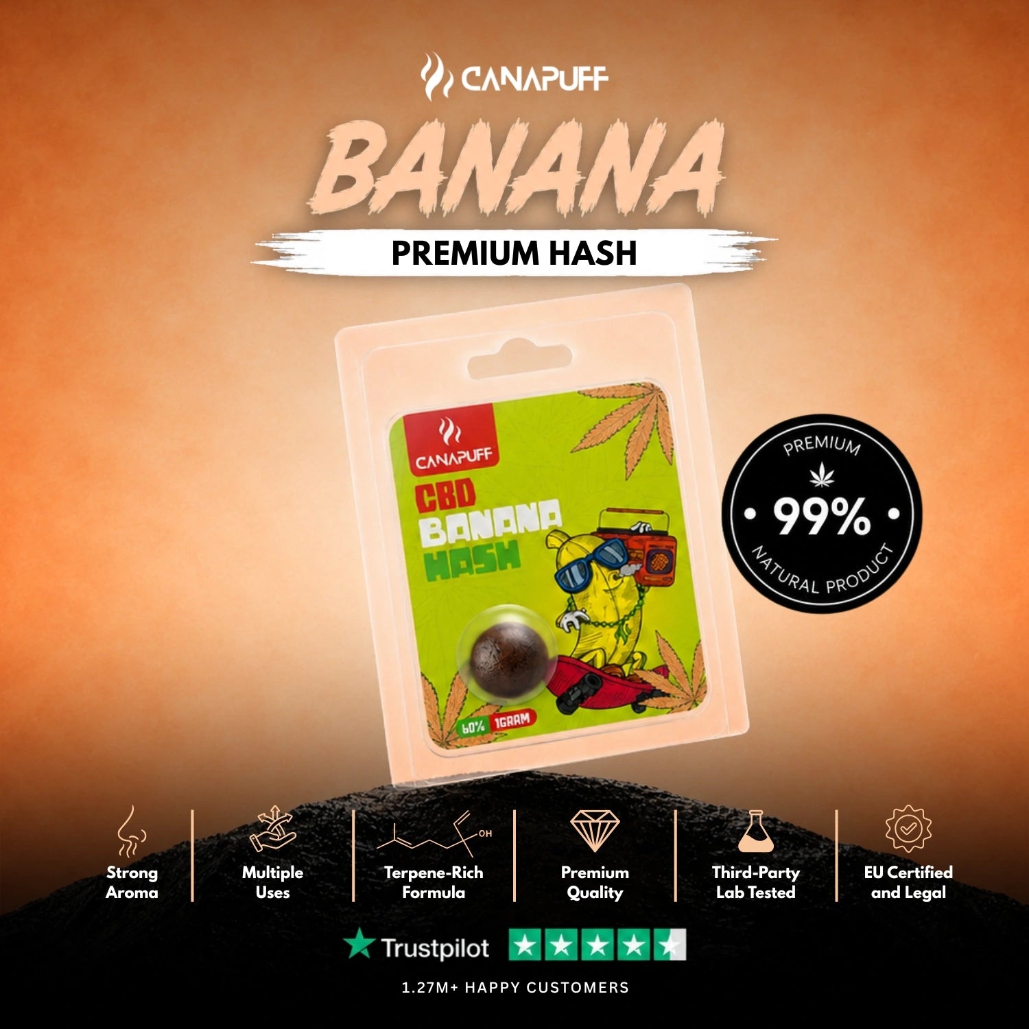 CBD Hash Banán 60%