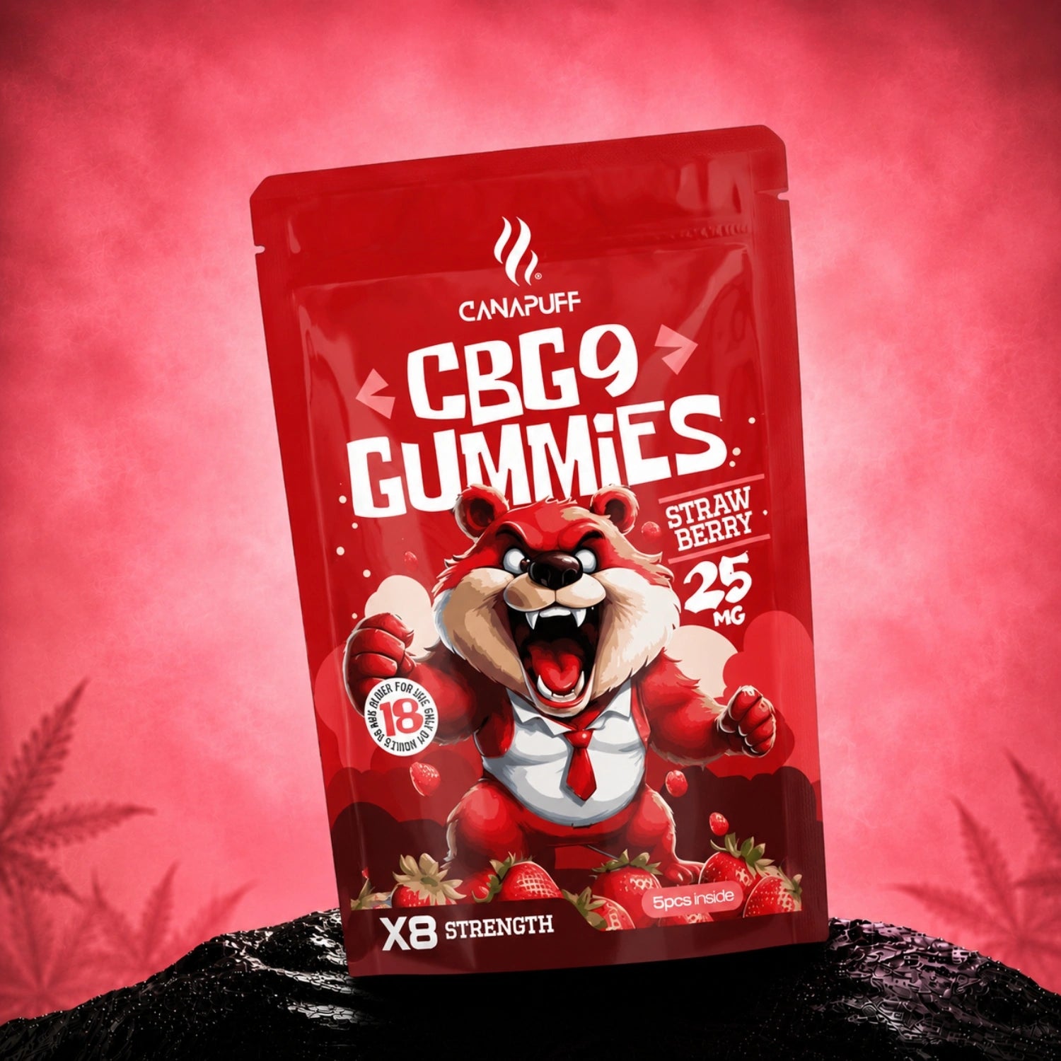 CBG9 Gumicukorkák Strawberry