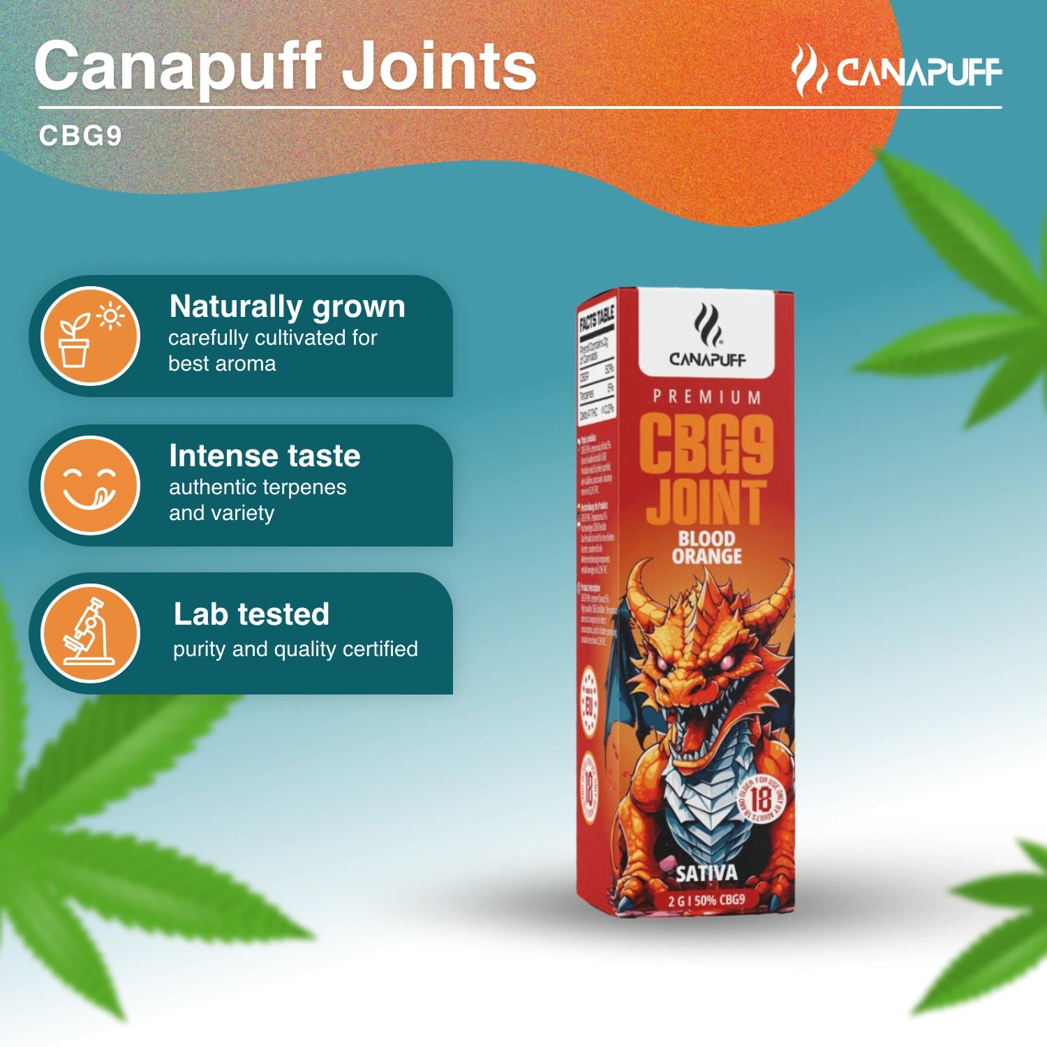 CBG9 Joint 50% Blood Orange 2g - Canapuff