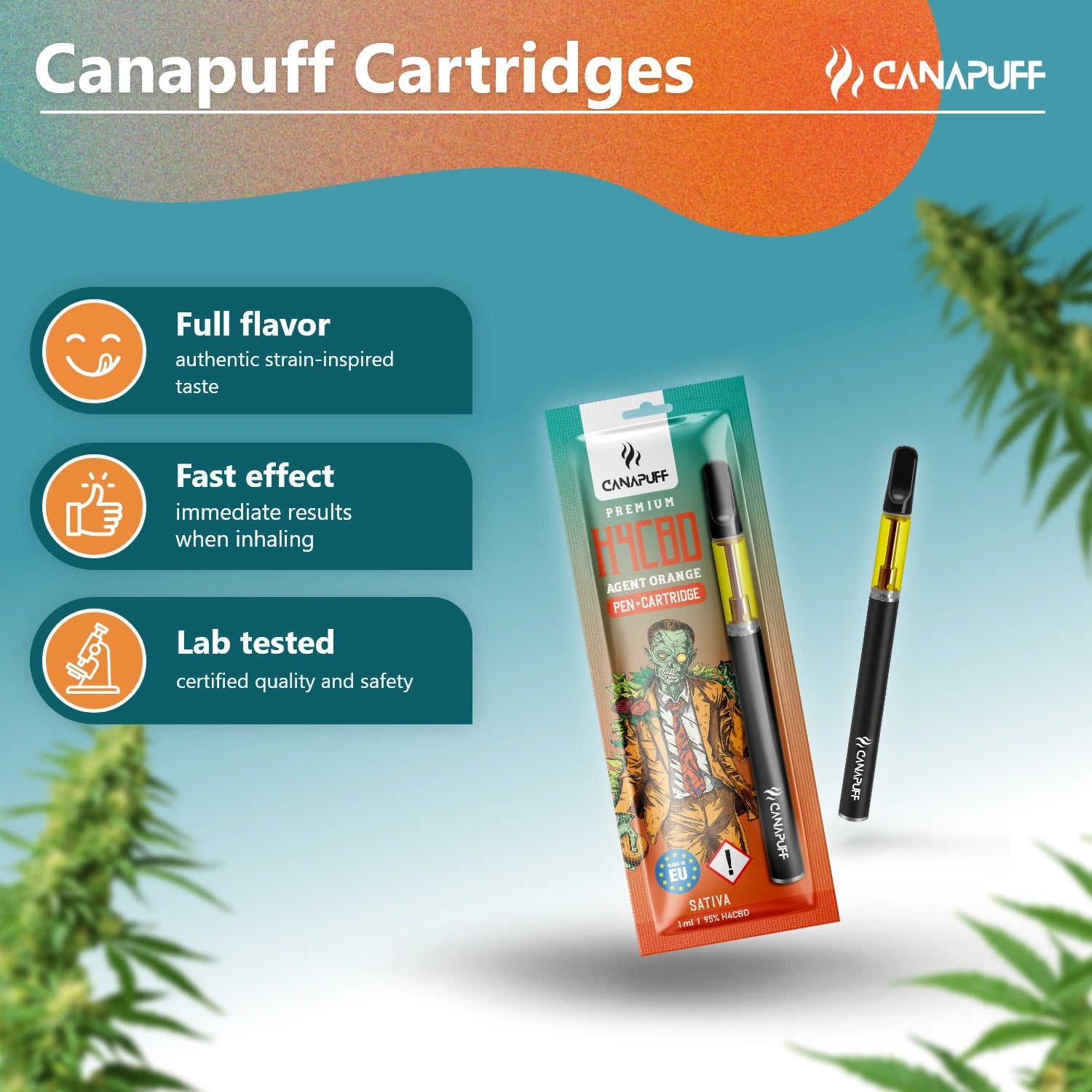 H4CBD Pen+Patrón Agent Orange 95%