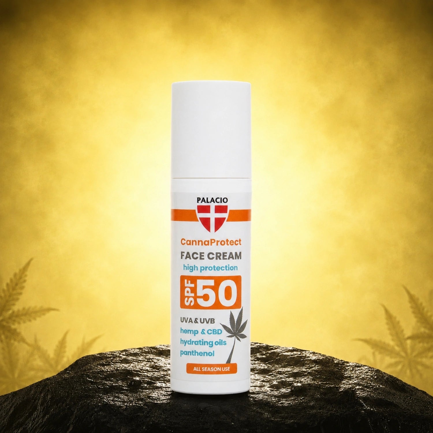 CannaProtect - Bőrvédő krém SPF50 kendermagolajjal, 50ml - Palacio