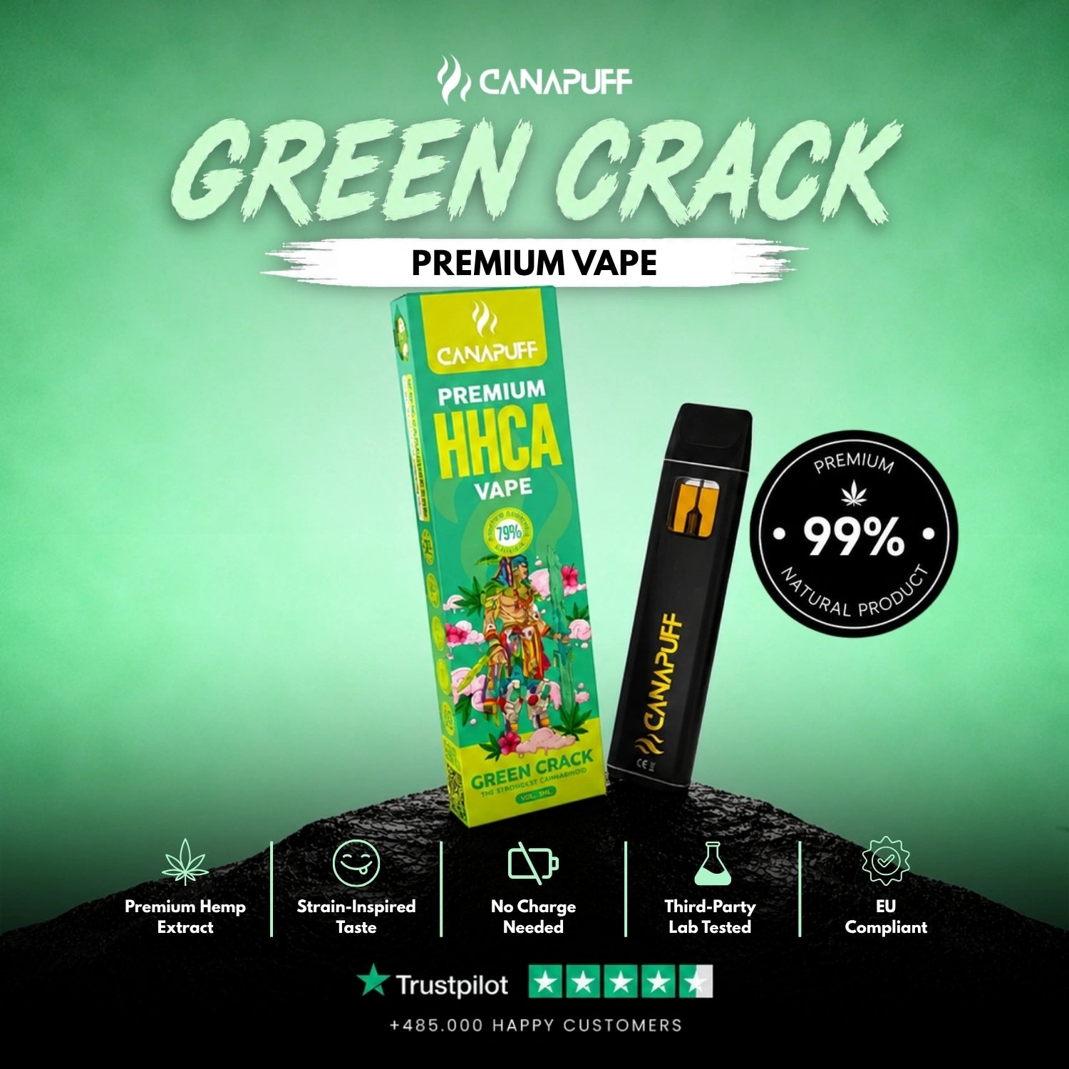 HHC-A Vape Green Crack 79% 1ml