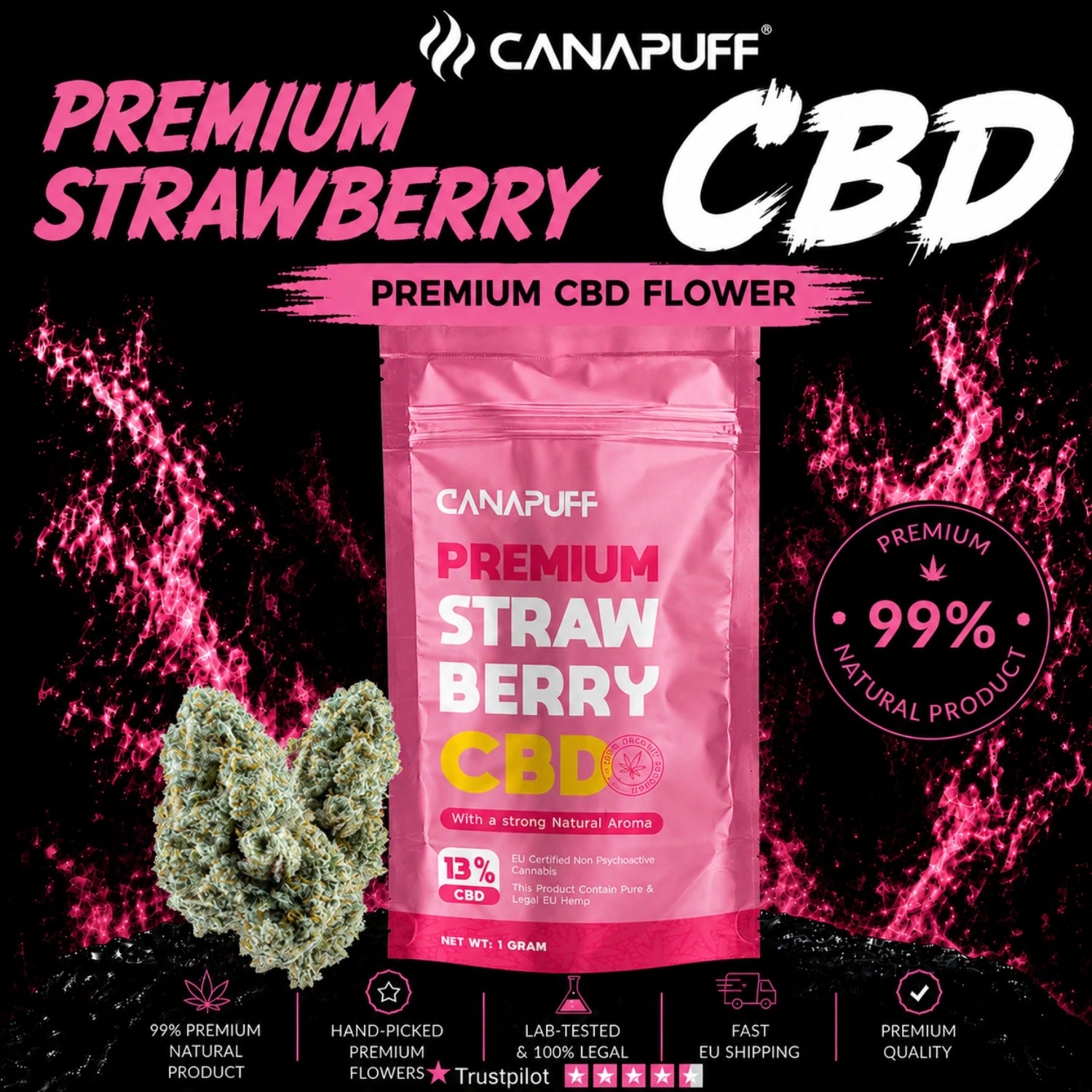 CBD Virágzat Strawberry 13%