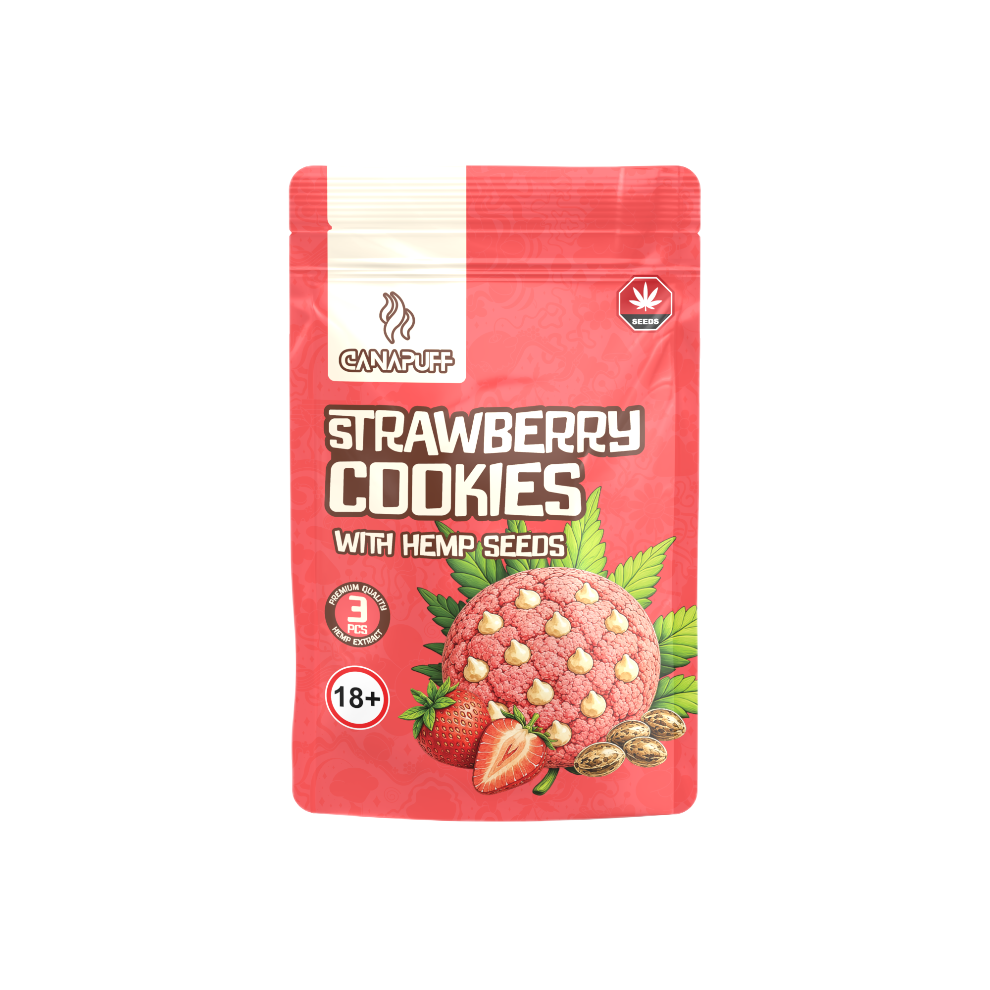 Strawberry Cookies with hemp seeds