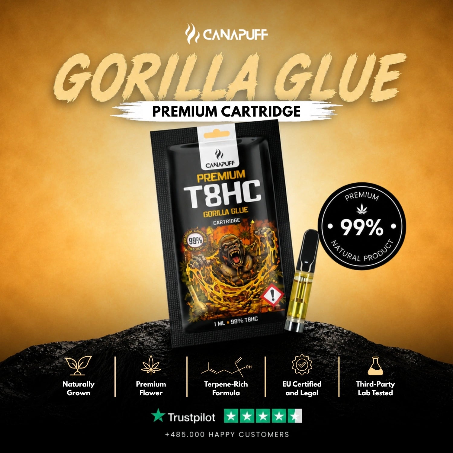 T8HC patron Gorilla Glue 99%