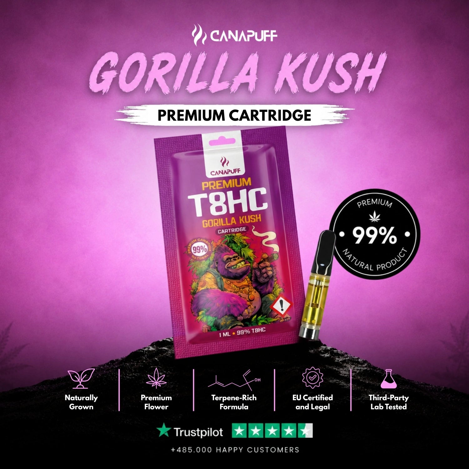T8HC patron Gorilla Kush 99%