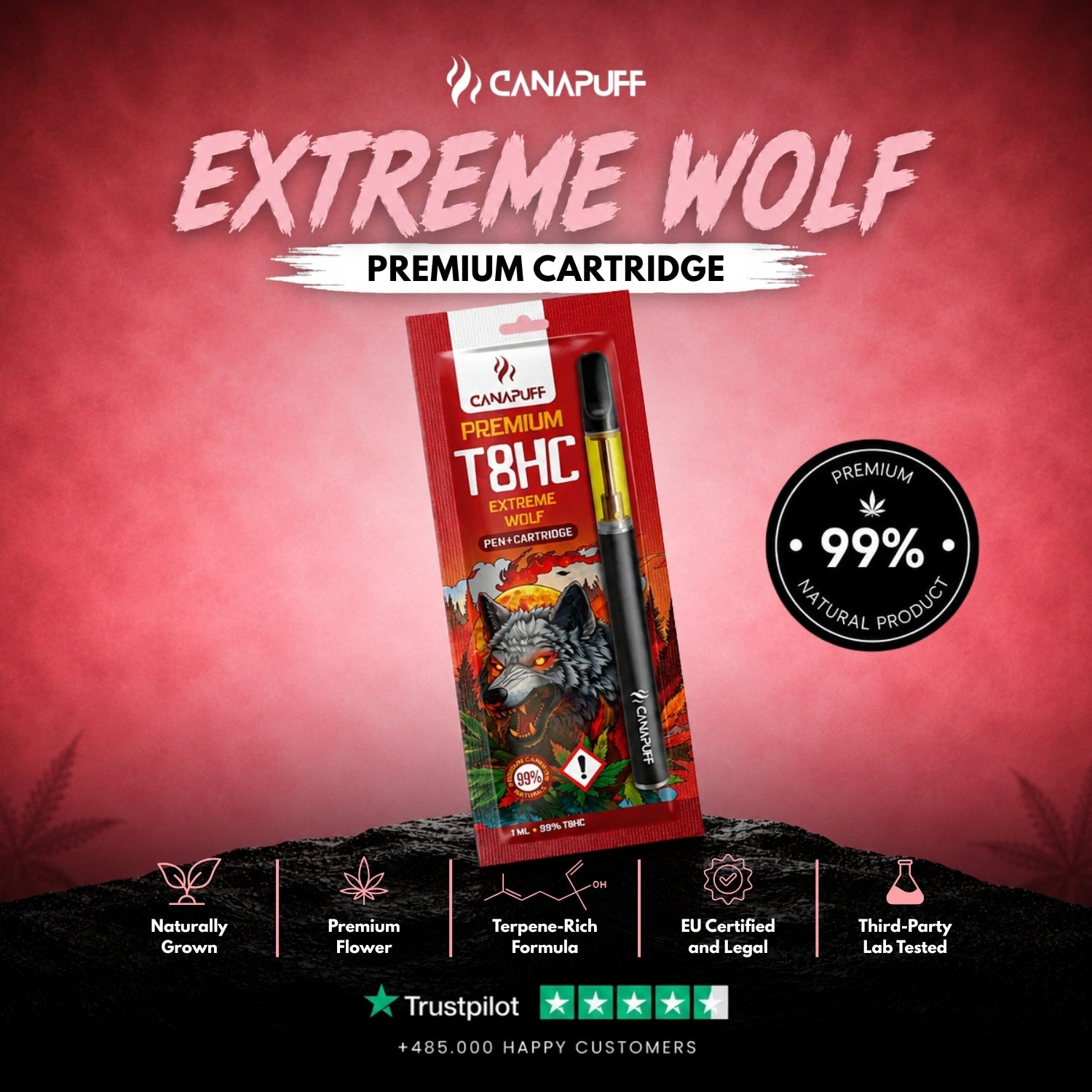 T8HC Pen+Patrón Extreme Wolf 99%