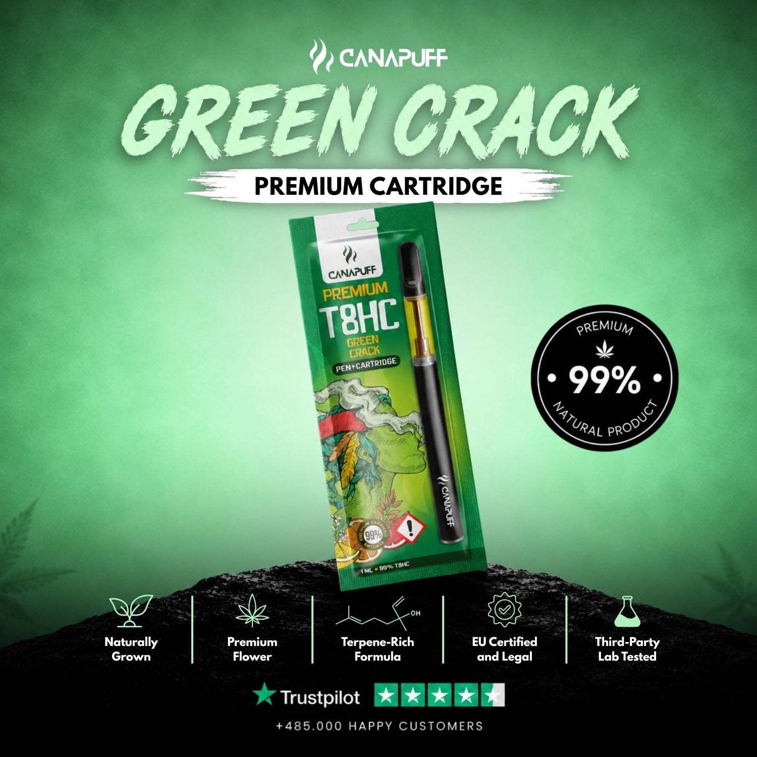 T8HC Pen+Patrón Green Crack 99%