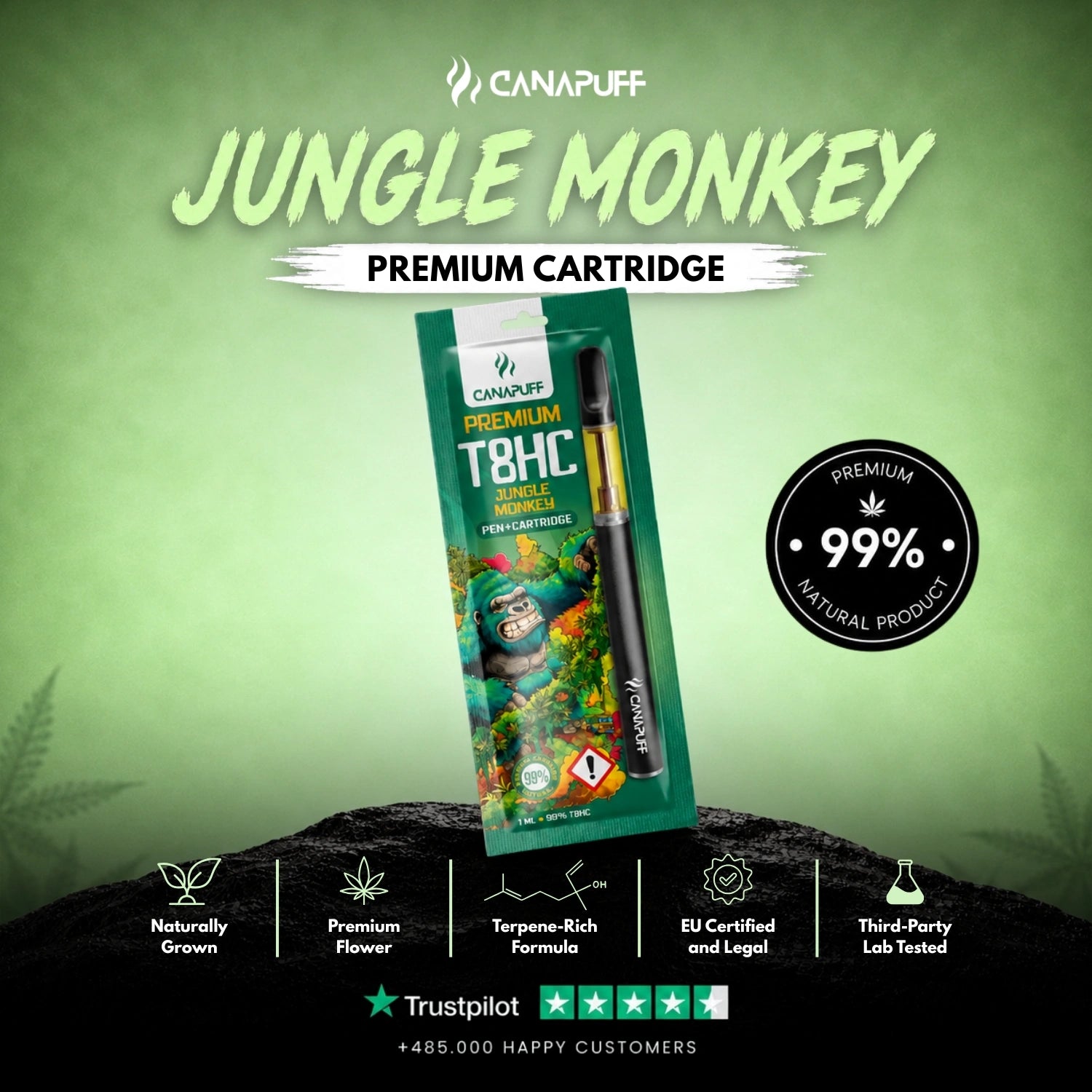 T8HC Pen+Patrón Jungle Monkey 99%