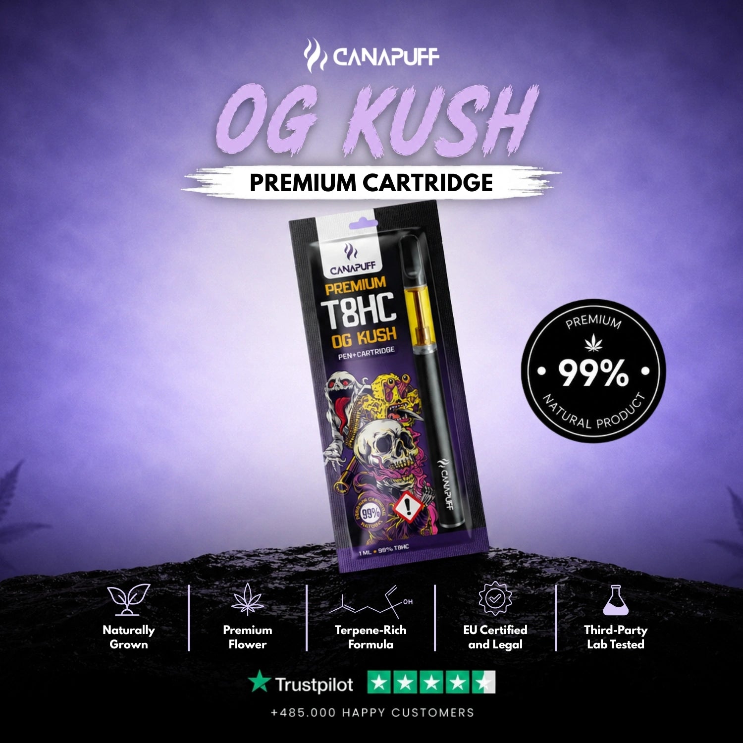 T8HC Pen+Patrón OG Kush 99%