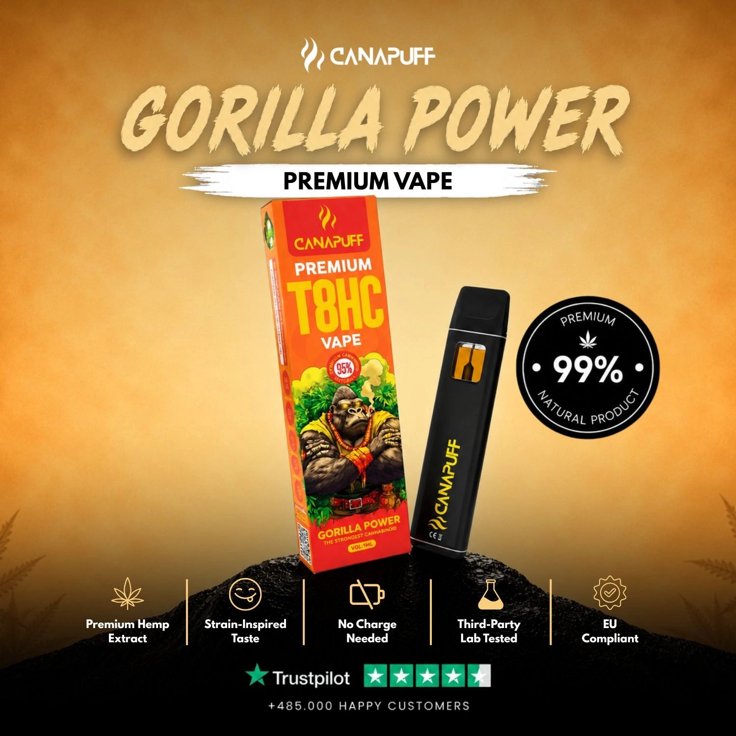T8HC Vape Gorilla Power 95% 1 ml