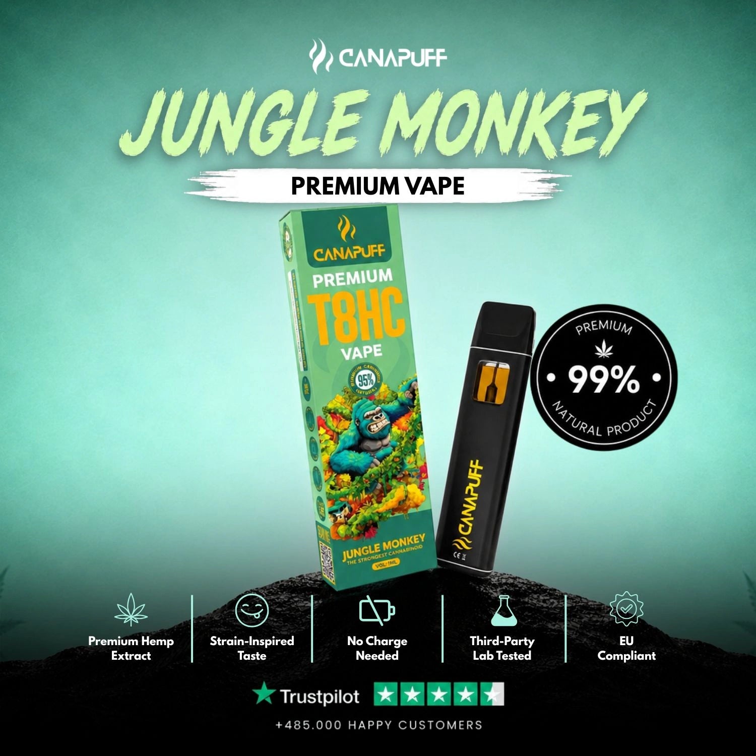T8HC Vape Jungle Monkey 95% 1ml