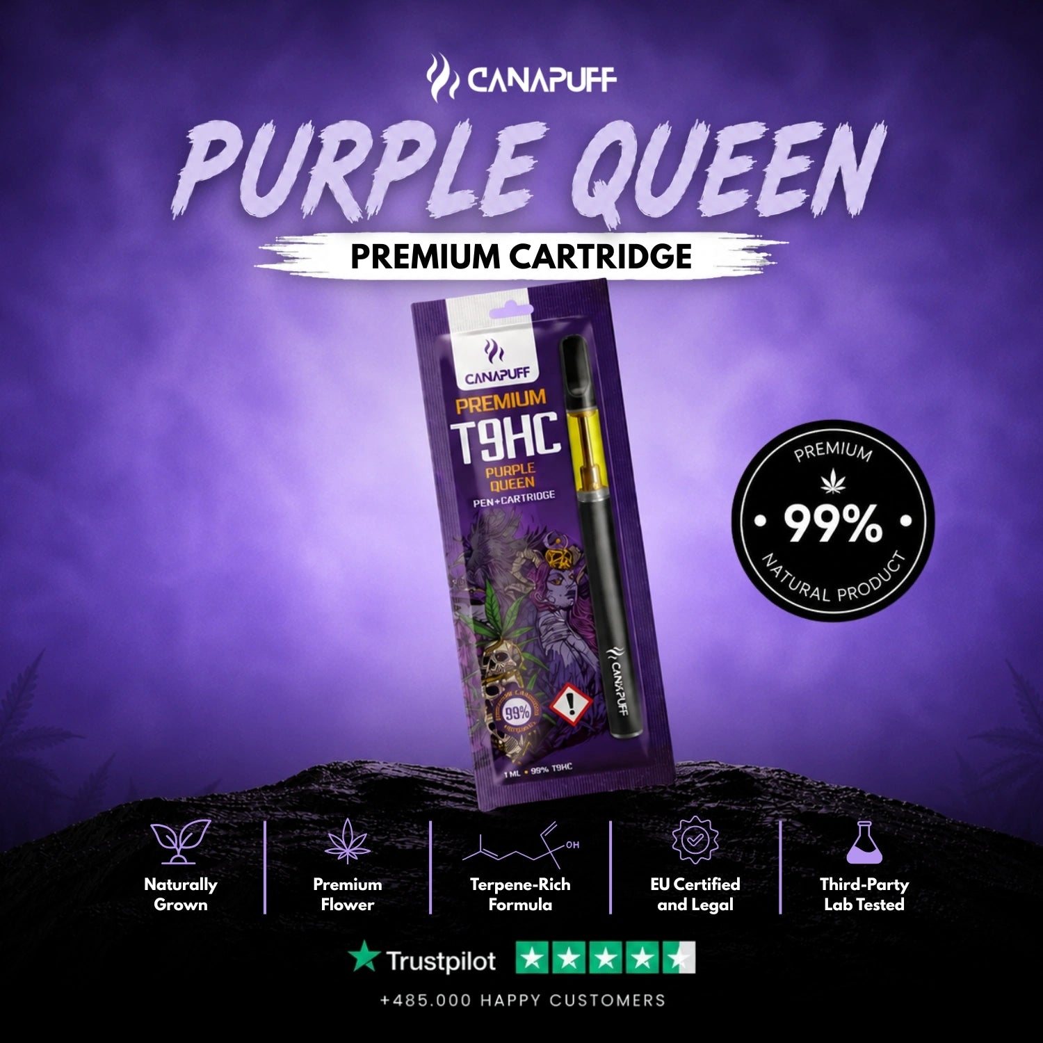T9HC Pen+Patrón Purple Queen 99%