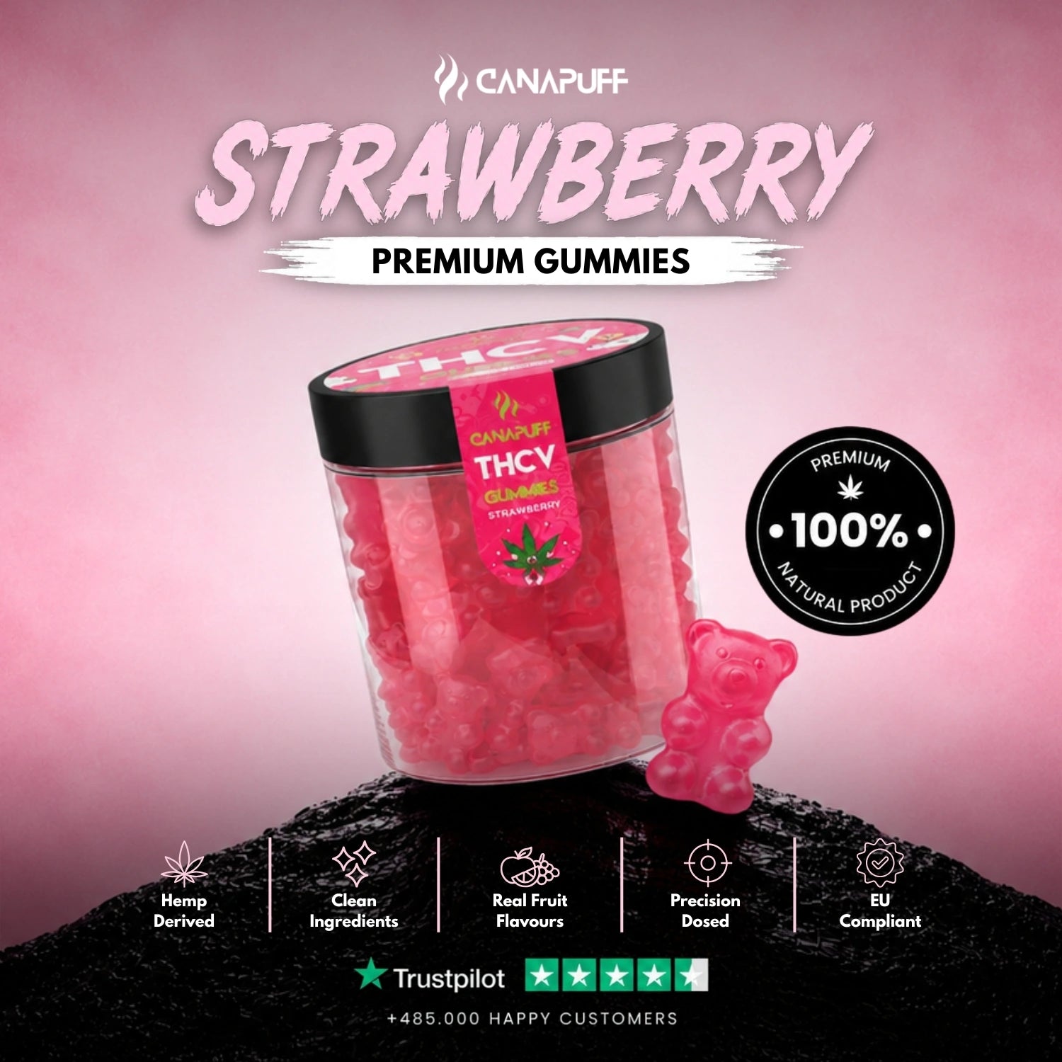 THCv Gumicukorkák Strawberry