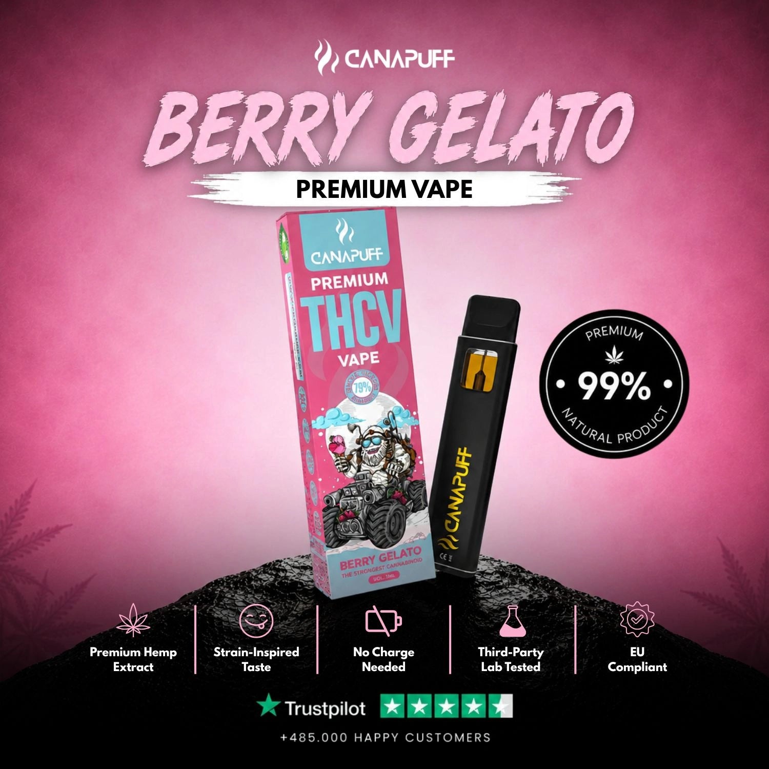 THCv Vape Berry Gelato 79% 1 ml