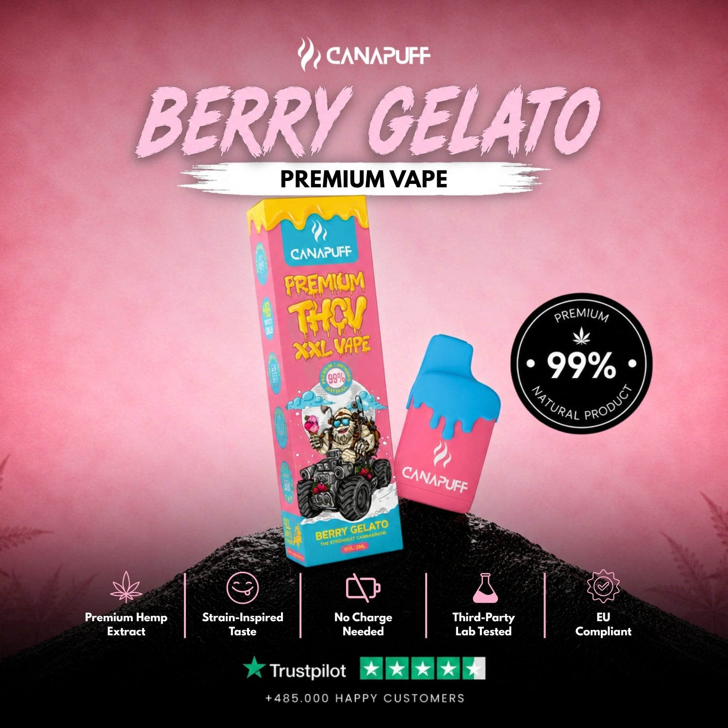 THCv Vape Berry Gelato 99% 2ml