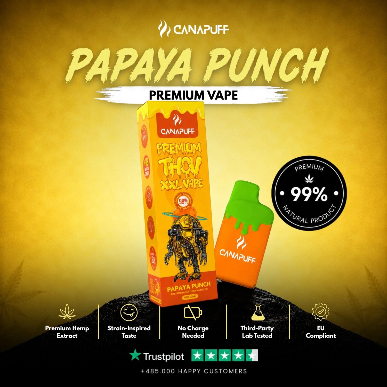 THCv Vape Papaya Punch 99% 2 ml