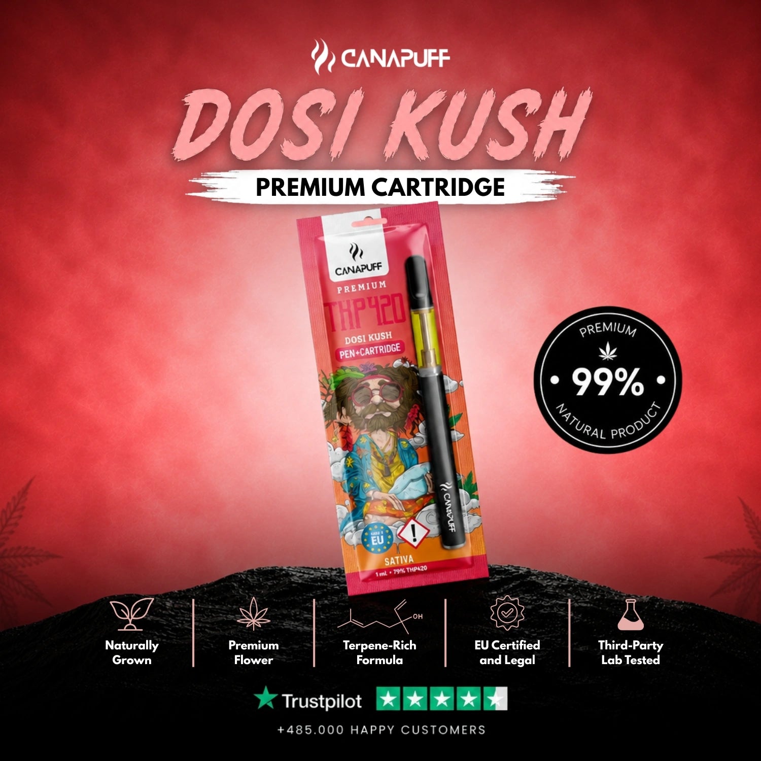 THP420 Pen+Patrón Dosi Kush 79%