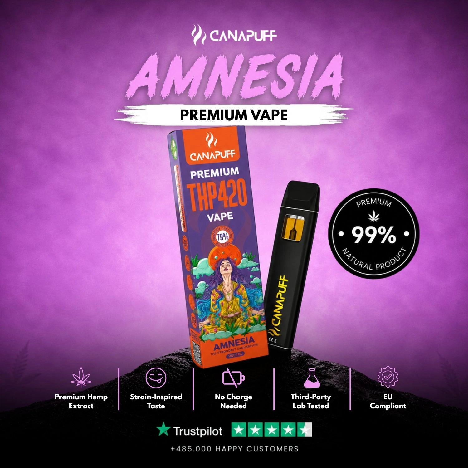 THP420 Vape Amnesia 79% 1 ml