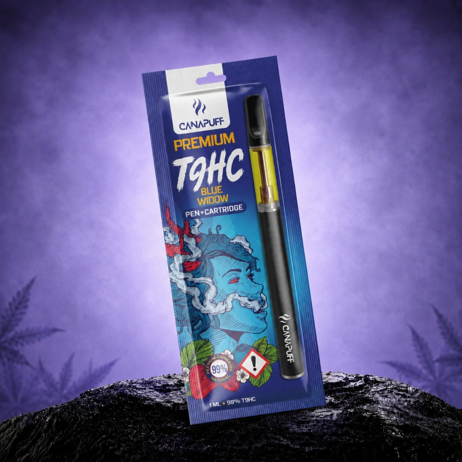 Canapuff TⳊHC Blue Widow pen and cartridge, 99%, 1 ml