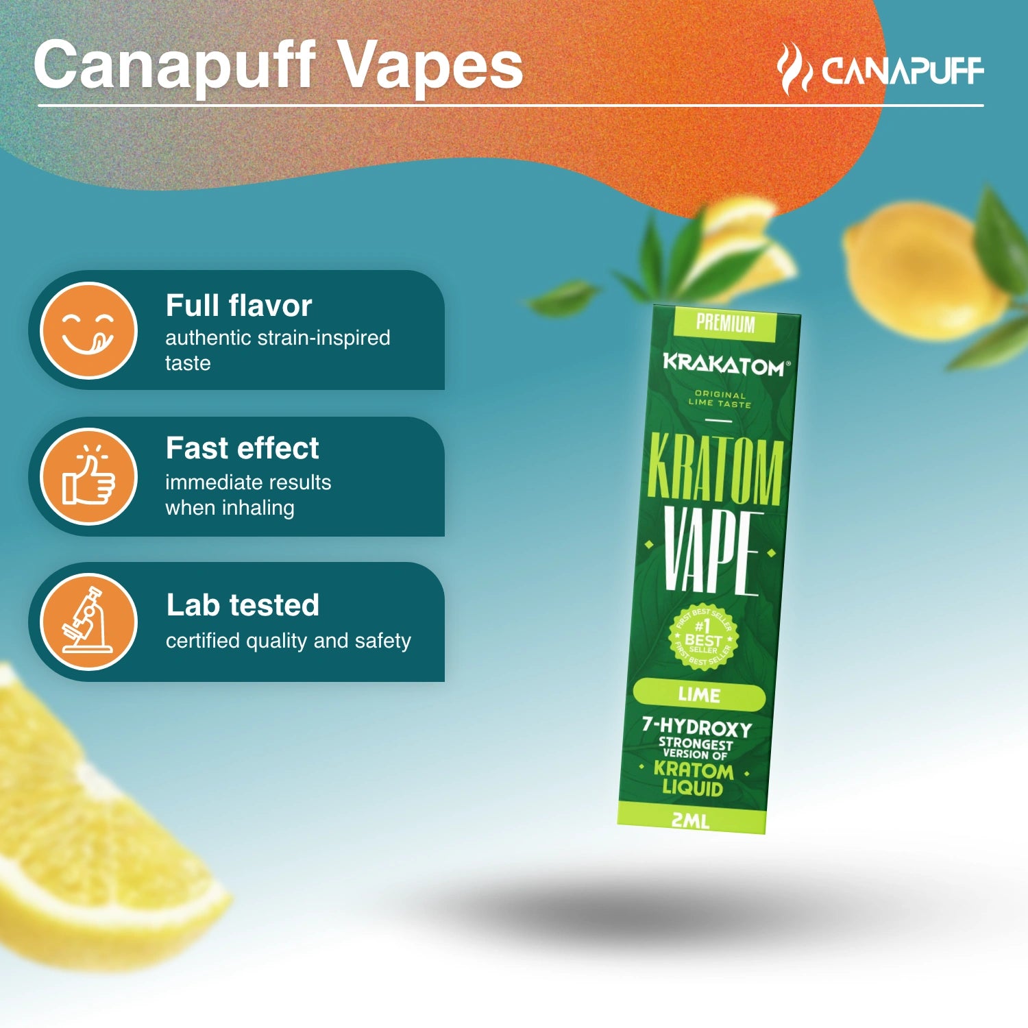 Krakatom 7-hidroxi Kratom Vape lime