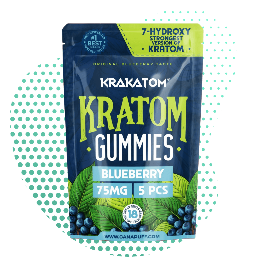 Canapuff - 7 - Hydroxy Kratom Gumicukorkák - Áfonya Canapuff