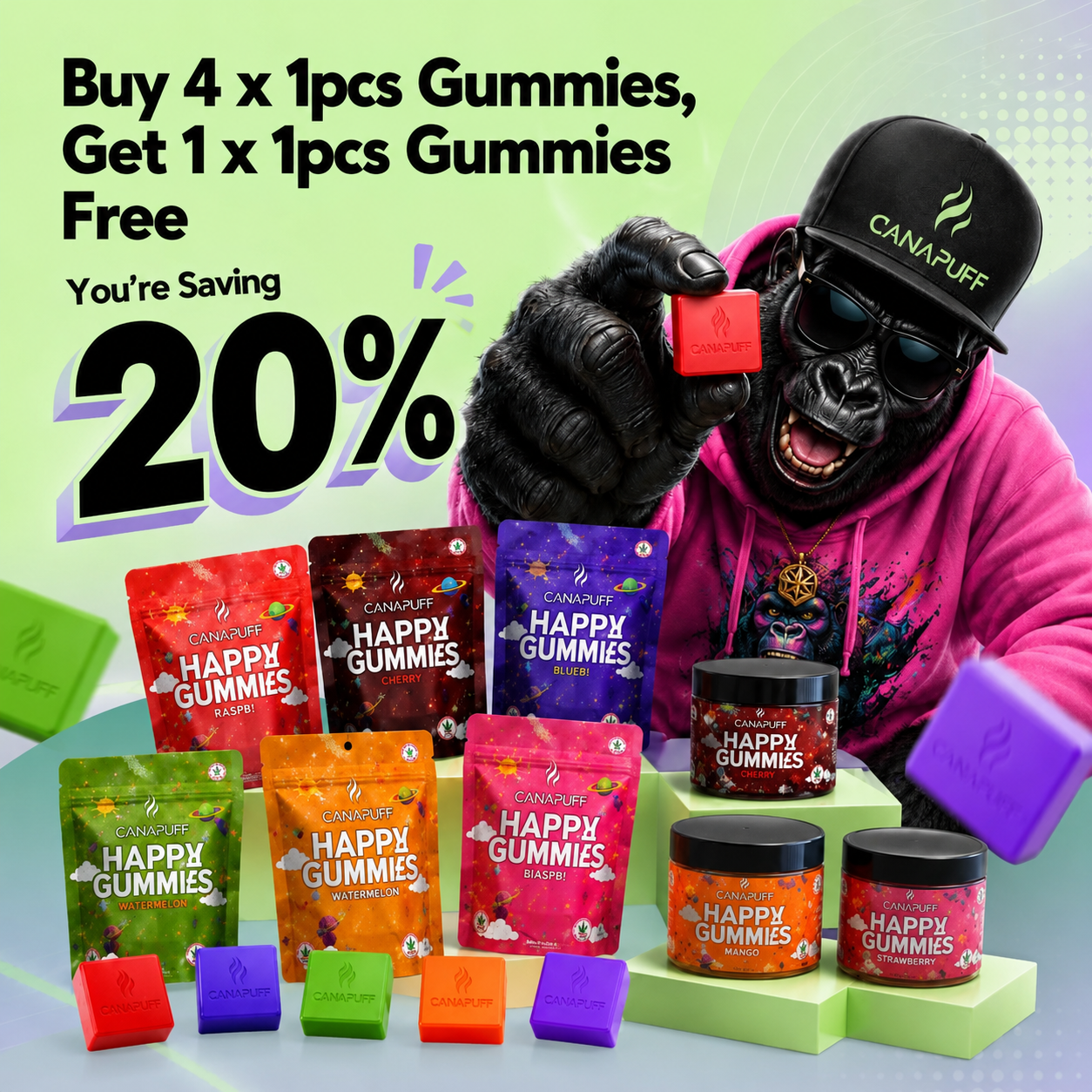 Gummies Akció: Vásárolj 4-et, és 1-et AJÁNDÉKBA kapsz
