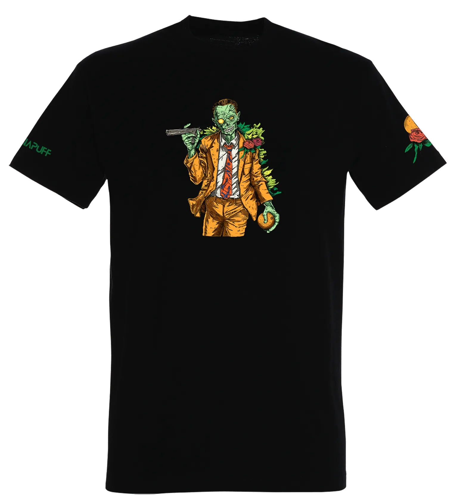 Canapuff fekete T-Shirt zöld zombival rajta