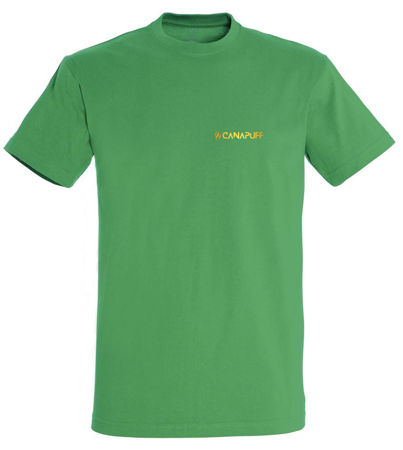 Zöld Canapuff T-Shirt arany színű "canapuff" felirattal